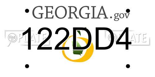 122DD4 Georgia License Plate