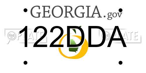 122DDA Georgia License Plate