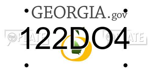 122DO4 Georgia License Plate
