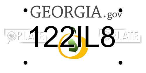 122IL8 Georgia License Plate