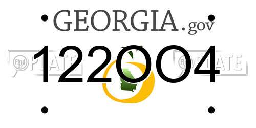 122OO4 Georgia License Plate