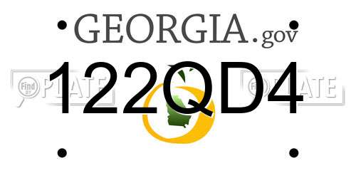 122QD4 Georgia License Plate