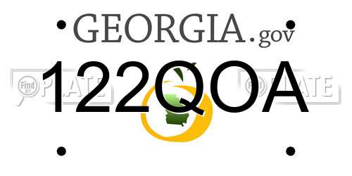 122QOA Georgia License Plate