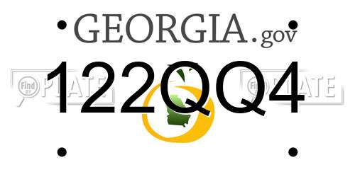122QQ4 Georgia License Plate