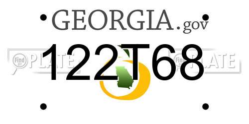 122T68 Georgia License Plate