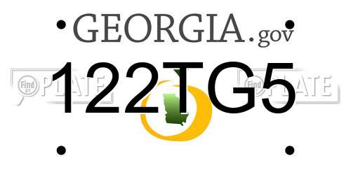 122TG5 Georgia License Plate