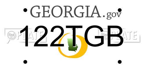 122TGB Georgia License Plate