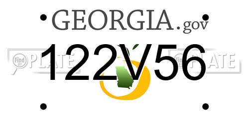 122V56 Georgia License Plate