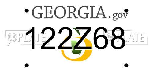 122Z68 Georgia License Plate