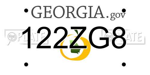 122ZG8 Georgia License Plate