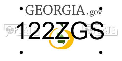 122ZGS Georgia License Plate