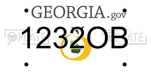 1232OB Georgia License Plate
