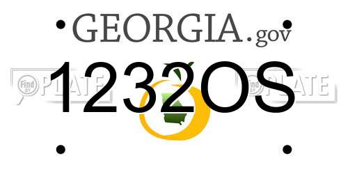 1232OS Georgia License Plate