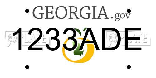 1233ADE Georgia License Plate