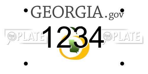 1234 Georgia License Plate