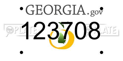 123708 Georgia License Plate