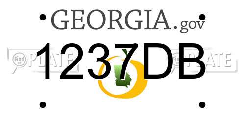 1237DB Georgia License Plate