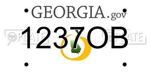 1237OB Georgia License Plate