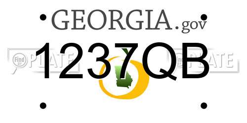 1237QB Georgia License Plate