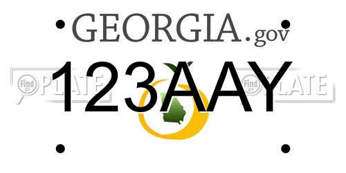 123AAY Georgia License Plate