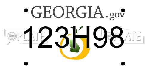 123H98 Georgia License Plate