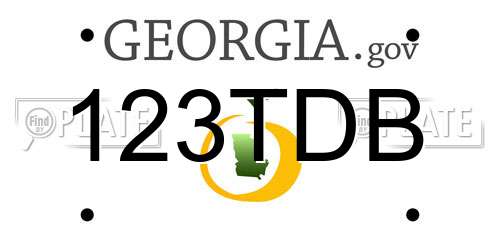123TDB Georgia License Plate