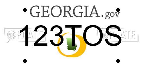 123TOS Georgia License Plate