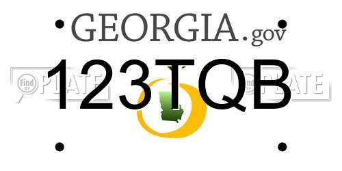 123TQB Georgia License Plate