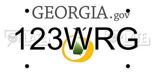 123WRG Georgia License Plate