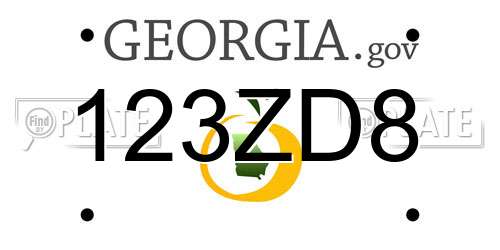 123ZD8 Georgia License Plate