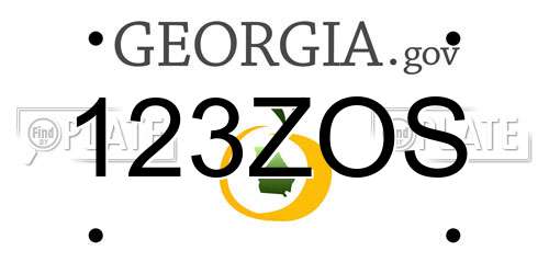 123ZOS Georgia License Plate