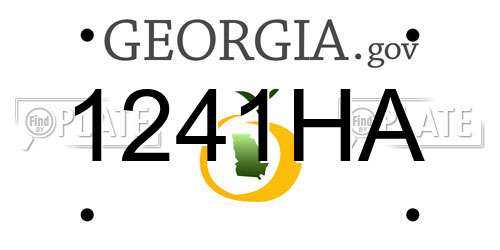 1241HA Georgia License Plate