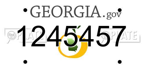 1245457 Georgia License Plate