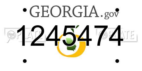 1245474 Georgia License Plate