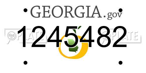 1245482 Georgia License Plate