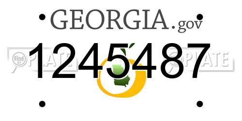 1245487 Georgia License Plate