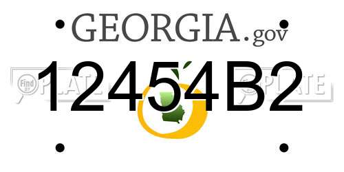12454B2 Georgia License Plate