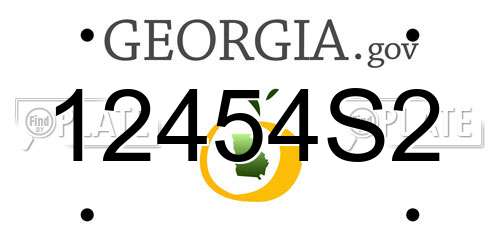 12454S2 Georgia License Plate