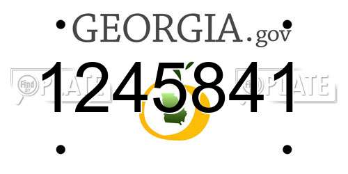 1245841 Georgia License Plate