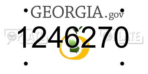 1246270 Georgia License Plate