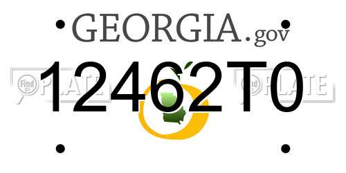 12462T0 Georgia License Plate