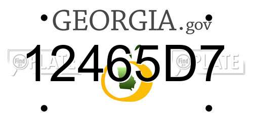12465D7 Georgia License Plate