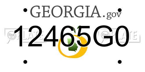 12465G0 Georgia License Plate