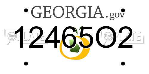 12465O2 Georgia License Plate