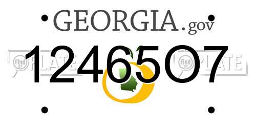 12465O7 Georgia License Plate