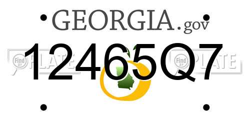 12465Q7 Georgia License Plate