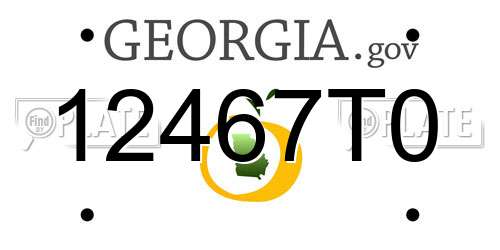 12467T0 Georgia License Plate
