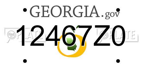 12467Z0 Georgia License Plate