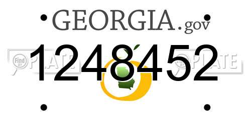 1248452 Georgia License Plate