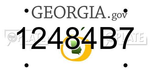12484B7 Georgia License Plate
